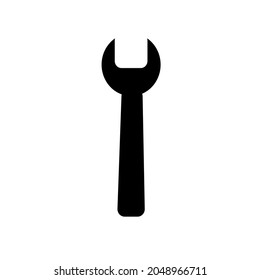 Una llave. Icono blanco y negro. Ilustración plana del vector