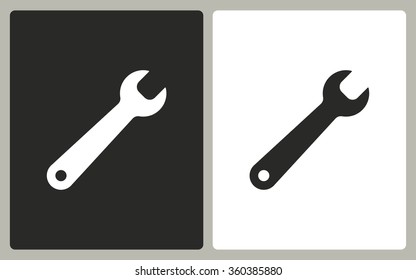 Wrench   -  black and white icons. Vector illustration.