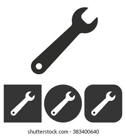 Wrench   -  black and white icons. Vector illustration. 