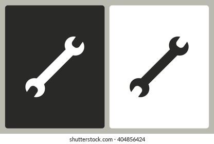 Wrench   -  black and white icons. Vector illustration. 