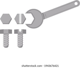 Wrench. Bolt driver. Repair inventory.