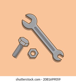 Wrench bolts and nuts illustration