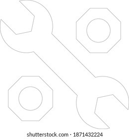 wrench and bolts Vector Icon 