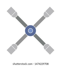 wrench brace tires icon. flat illustration of wrench brace tires vector icon. wrench brace tires sign symbol