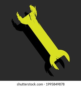 Golpes de pincel con llave. Ilustración vectorial.