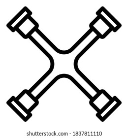 Wrench car icon. Outline wrench car vector icon for web design isolated on white background