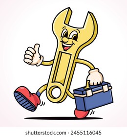 Wrench carrier tool box, cartoon mascot