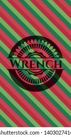 Wrench christmas emblem. Vector Illustration. Detailed.