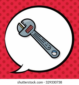 wrench color doodle, speech bubble