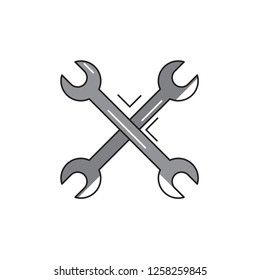 wrench color line icon. setting, repair symbol. simple design. Stroke editable. 