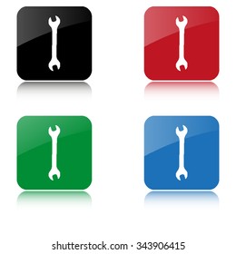 Wrench  - color vector icon  with shadow