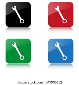 Wrench  - color vector icon  with shadow