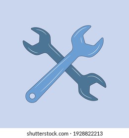 Wrench colored Line icon , simple Mechanical Tools Hardware vector illustration 