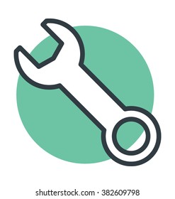 Wrench Colored Vector Icon 