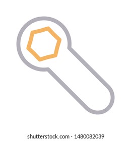 wrench colour line vector icon