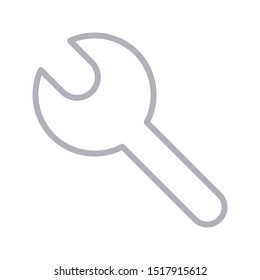wrench colour line vector icon