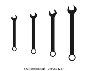 Juego de iconos de combinación de llaves. Configuraciones icono Ilustración vectorial aislado sobre fondo blanco.	