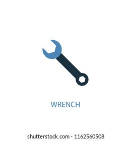 wrench concept 2 colored icon. Simple blue element illustration. wrench concept symbol design from Hand tools set. Can be used for web and mobile UI/UX