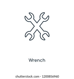 Wrench concept line icon. Linear Wrench concept outline symbol design. This simple element illustration can be used for web and mobile UI/UX.