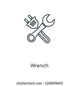 Wrench concept line icon. Linear Wrench concept outline symbol design. This simple element illustration can be used for web and mobile UI/UX.