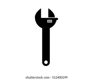wrench construction repair fix engineering tool equipment image vector icon logo silhouette