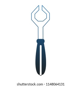 Wrench construction tool in blue lines