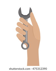 wrench construction tool device icon vector illustration design