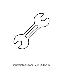 Icono del doodle de la herramienta de construcción de llave. Llave dibujada a mano. Icono de reparación de garabatos en vector