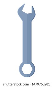 Wrench construction tool symbol isolated cartoon vector illustration graphic design.