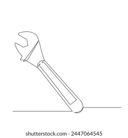 wrench Continuous line drawing. Simple modern hand drawn style illustration. Vector design for industrial engineering and construction theme and concept