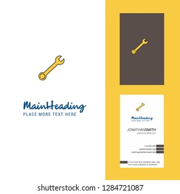Wrench Creative Logo and business card. vertical Design Vector