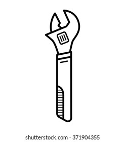 Wrench crescent, icon in vector (EPS 8)