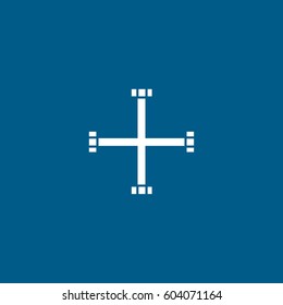 Wrench Cross Flat Icon On Blue Background