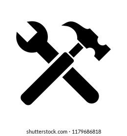 Wrench cross hammer icon