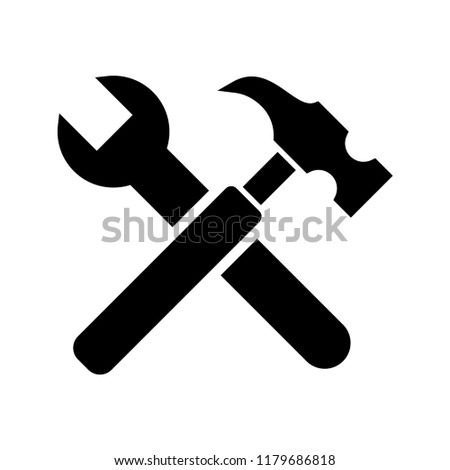 Wrench cross hammer icon