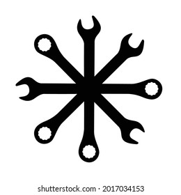 wrench cross symbol worker tools vector design