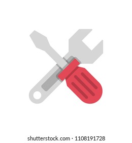 Wrench crosses screwdriver