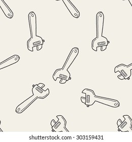 wrench doodle seamless pattern background
