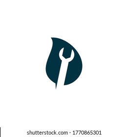 vector de diseño de la plantilla de diseño del logotipo de la forma de caída de llave. Icono del logotipo de reparación de llave con elemento gráfico de swoosh