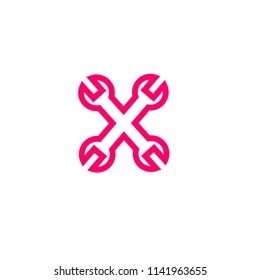 wrench engineer instrument line vector icon