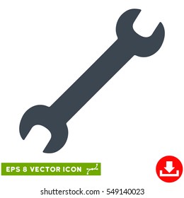 Wrench EPS vector icon. Illustration style is flat iconic smooth blue symbol on white background.