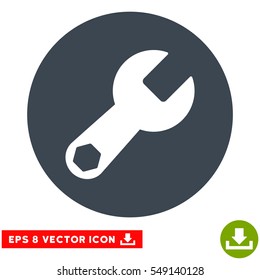 Wrench EPS vector icon. Illustration style is flat iconic smooth blue symbol on white background.