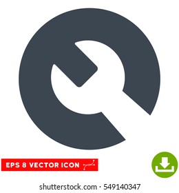 Wrench EPS vector icon. Illustration style is flat iconic smooth blue symbol on white background.