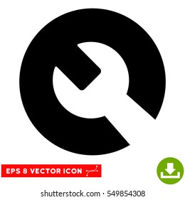 Wrench EPS vector icon. Illustration style is flat iconic black symbol on white background.