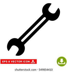 Wrench EPS vector icon. Illustration style is flat iconic black symbol on white background.