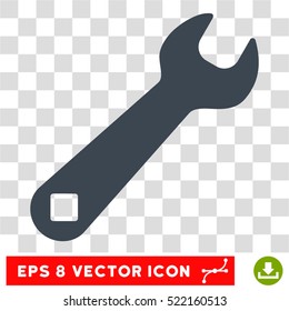 Wrench EPS vector pictogram. Illustration style is flat iconic smooth blue symbol on white background.