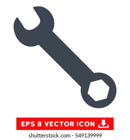 Wrench EPS vector pictogram. Illustration style is flat iconic smooth blue symbol on white background.