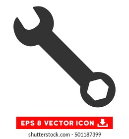 Wrench EPS vector pictograph. Illustration style is flat iconic gray symbol on white background.