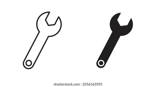 Wrench Filled flat icons set for apps and web ui designs.