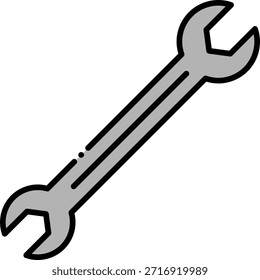 Wrench Filled Icon Vector Illustration